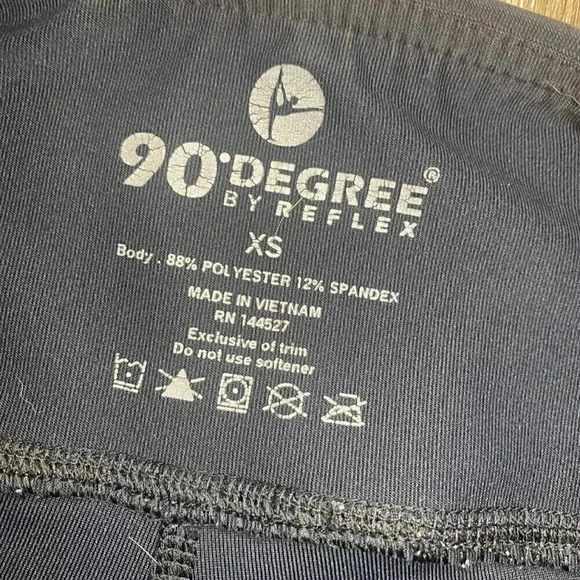 Womens 90 Degree by Reflex Black Slashed Leggings - XS - Picture 8 of 8